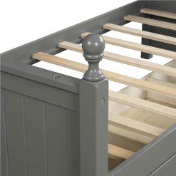 Twin Size Wooden Daybed Frame With 3 Storage Drawers And Wooden Slats Support, No Need For Spring Box, For Living Room, Bedroom, Office, Apartment - Gray 3 Twin Size Wooden Daybed Frame With 3 Storage Drawers And Wooden Slats Support, No Need For Spring Box, For Living Room, Bedroom, Office, Apartment - Gray -NEWTRAL Sales Shop Wood Daybed with Three Drawers Twin Size Daybed No Box Spring Needed Gray 459272 3