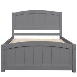 Twin-Size Platform Bed Frame With Headboard And Wood Slats Support, No Box Spring Needed (Only Frame) - Gray -NEWTRAL Sales Shop Wood Platform Bed with Headboard Footboard and Wood Slat Support Gray 463976 2