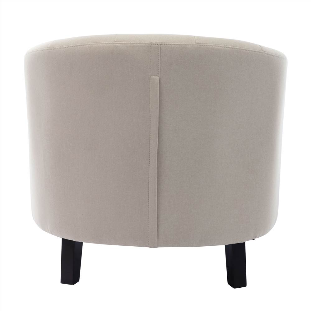 1-Seat Linen Sofa with Wooden Frame and Curved Backrest for Living Room, Bedroom, Office, Apartment - Beige 1-Seat Linen Sofa With Wooden Frame And Curved Backrest For Living Room, Bedroom, Office, Apartment - Beige -NEWTRAL Sales Shop linen Fabric Tufted Barrel ChairTub Chair for Living Room Bedroom Club Chairs 458617 5