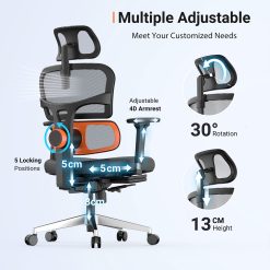 NEWTRAL NT002 Ergonomic Chair Adaptive Lower Back Support With Footrest 4 Recline Angle Adjustable Backrest Armrest Headrest 5 Positions To Lock Aluminum Alloy Base - Pro Version -NEWTRAL Sales Shop newtral chair pro nt002 1f8107 1660803075838